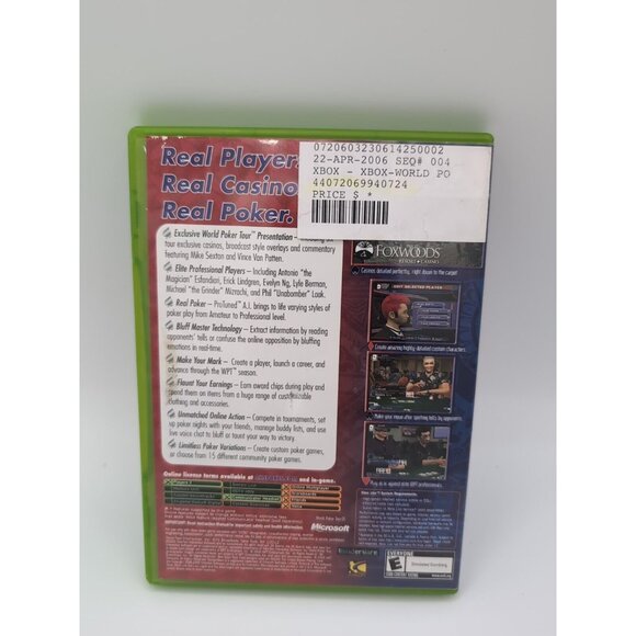 World Poker Tour Microsoft Xbox Original OG Includes Manual - Picture 2 of 3